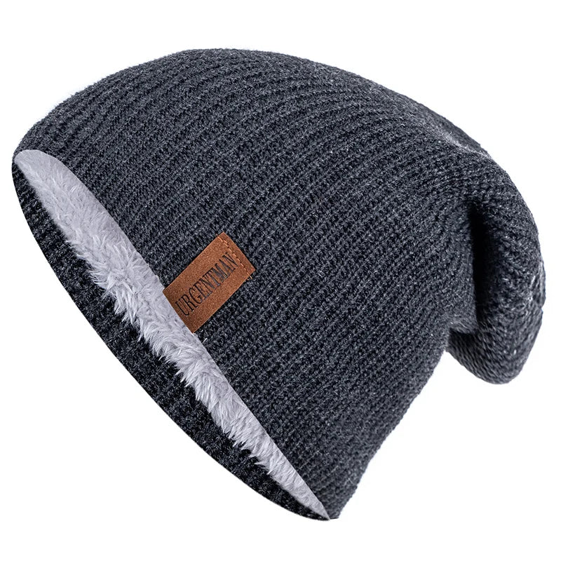 Nieuwe Unisex Brief Beanie Hoed Leisure Toevoegen Bont Gevoerde Winter Hoeden Voor Mannen Vrouwen Warm Houden Gebreide Hoed Mode Effen ski Motorkap Cap