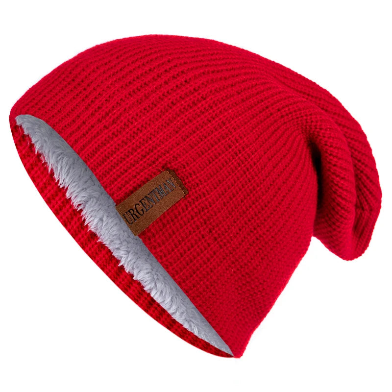 Nieuwe Unisex Brief Beanie Hoed Leisure Toevoegen Bont Gevoerde Winter Hoeden Voor Mannen Vrouwen Warm Houden Gebreide Hoed Mode Effen ski Motorkap Cap