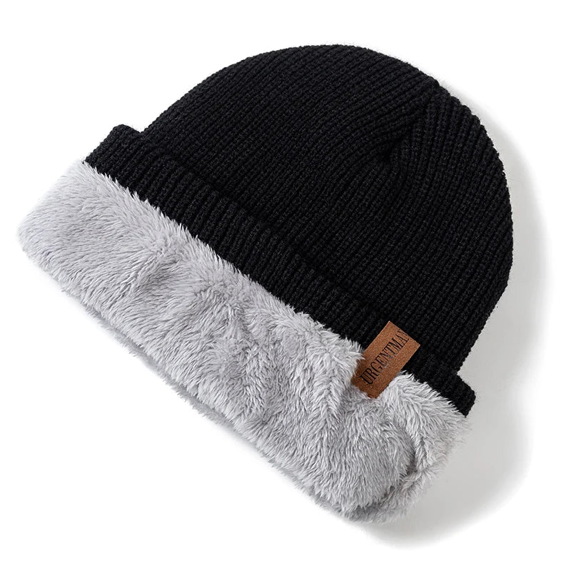 Nieuwe Unisex Brief Beanie Hoed Leisure Toevoegen Bont Gevoerde Winter Hoeden Voor Mannen Vrouwen Warm Houden Gebreide Hoed Mode Effen ski Motorkap Cap