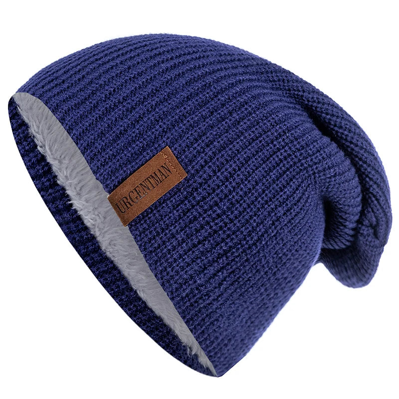 Nieuwe Unisex Brief Beanie Hoed Leisure Toevoegen Bont Gevoerde Winter Hoeden Voor Mannen Vrouwen Warm Houden Gebreide Hoed Mode Effen ski Motorkap Cap