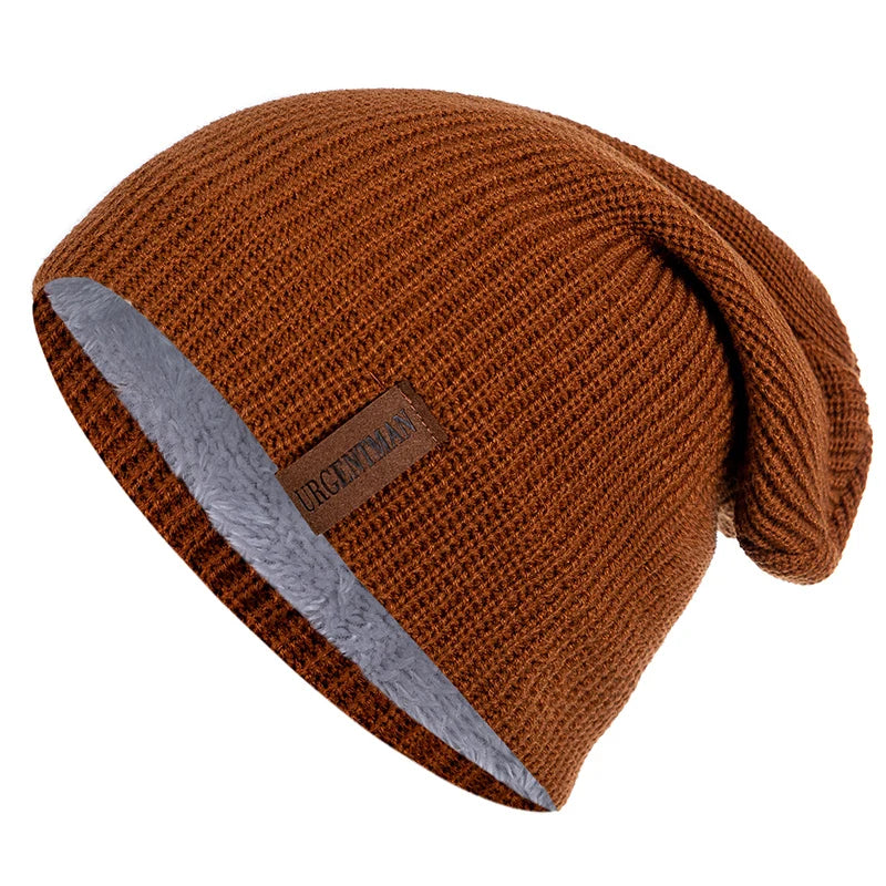 Nieuwe Unisex Brief Beanie Hoed Leisure Toevoegen Bont Gevoerde Winter Hoeden Voor Mannen Vrouwen Warm Houden Gebreide Hoed Mode Effen ski Motorkap Cap