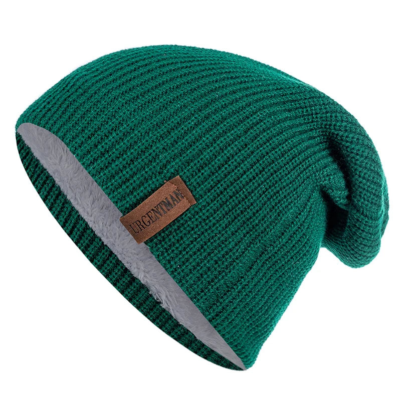 Nieuwe Unisex Brief Beanie Hoed Leisure Toevoegen Bont Gevoerde Winter Hoeden Voor Mannen Vrouwen Warm Houden Gebreide Hoed Mode Effen ski Motorkap Cap