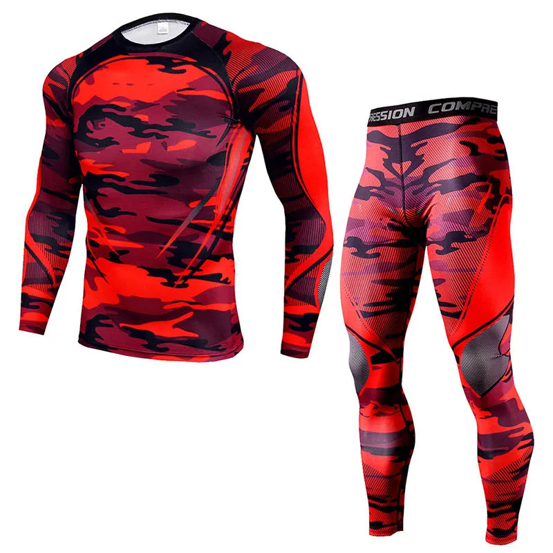 Mannen Thermisch Ondergoed Voor Mannen Mannelijke Thermo Camouflage Kleding Lange Onderbroek Set Panty Winter Compressie Ondergoed Snel Droog