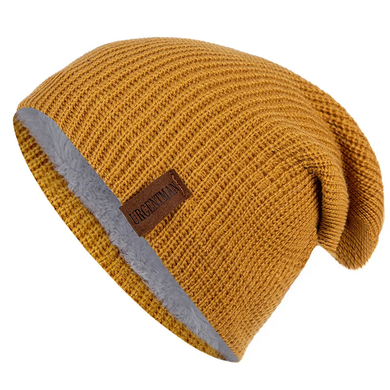 Nieuwe Unisex Brief Beanie Hoed Leisure Toevoegen Bont Gevoerde Winter Hoeden Voor Mannen Vrouwen Warm Houden Gebreide Hoed Mode Effen ski Motorkap Cap