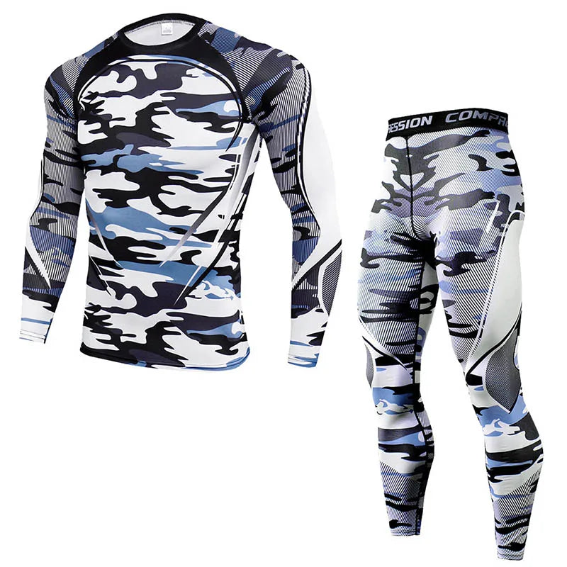 Mannen Thermisch Ondergoed Voor Mannen Mannelijke Thermo Camouflage Kleding Lange Onderbroek Set Panty Winter Compressie Ondergoed Snel Droog