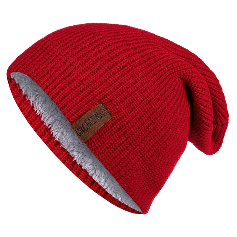 Nieuwe Unisex Brief Beanie Hoed Leisure Toevoegen Bont Gevoerde Winter Hoeden Voor Mannen Vrouwen Warm Houden Gebreide Hoed Mode Effen ski Motorkap Cap