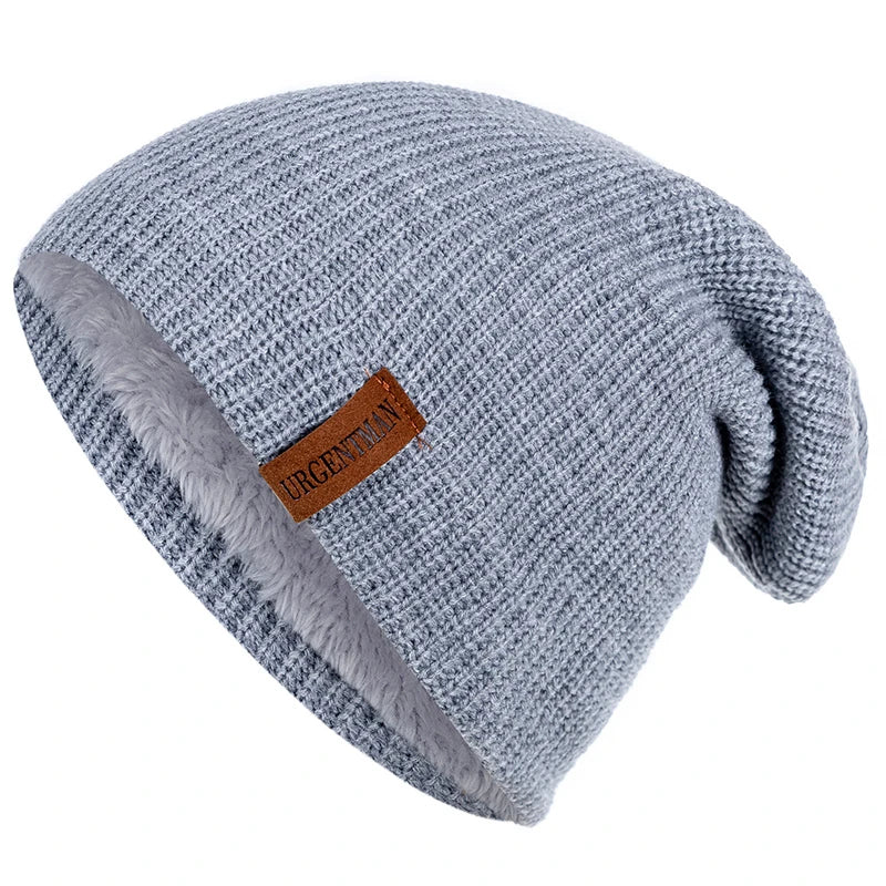 Nieuwe Unisex Brief Beanie Hoed Leisure Toevoegen Bont Gevoerde Winter Hoeden Voor Mannen Vrouwen Warm Houden Gebreide Hoed Mode Effen ski Motorkap Cap