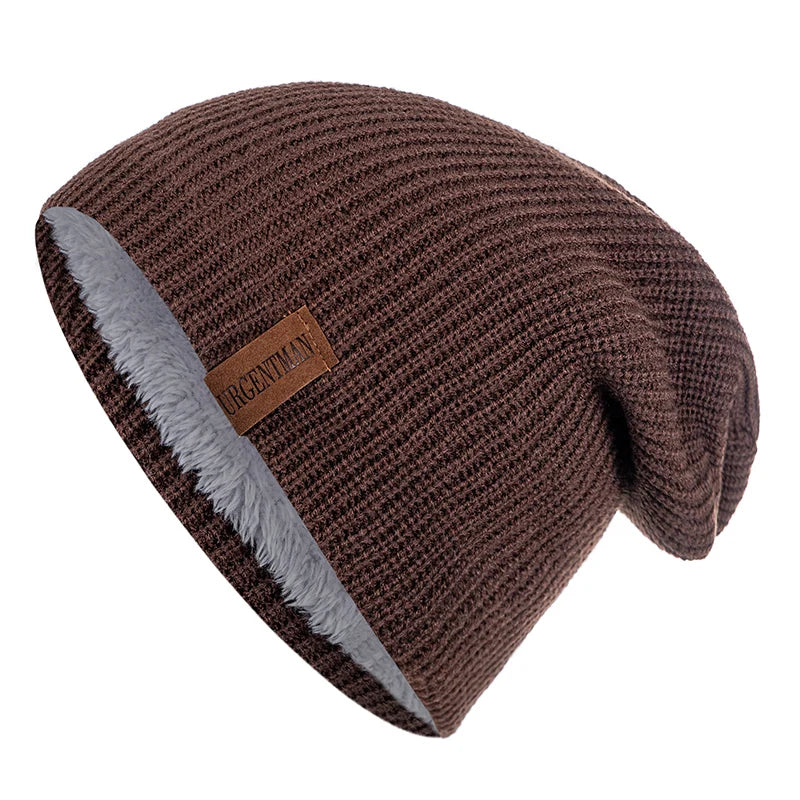 Nieuwe Unisex Brief Beanie Hoed Leisure Toevoegen Bont Gevoerde Winter Hoeden Voor Mannen Vrouwen Warm Houden Gebreide Hoed Mode Effen ski Motorkap Cap