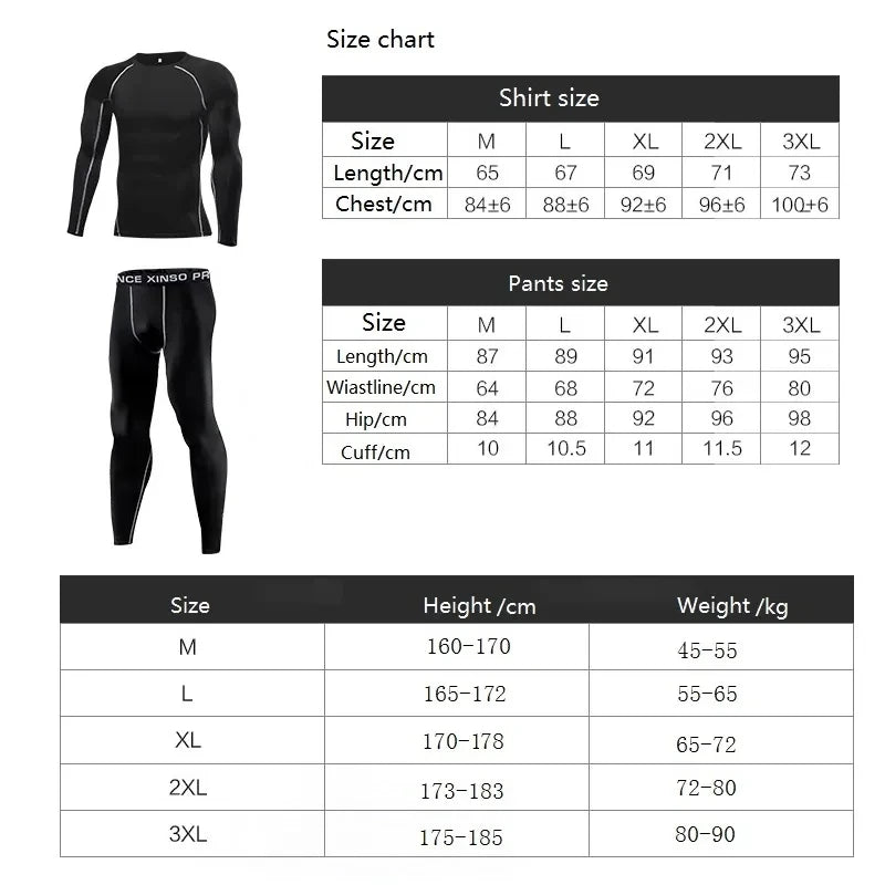 Winter Thermisch Ondergoed Voor Mannen Houdt Warm Lange Onderbroek Basislaag Sport Fitness Legging Strakke Ondershirts