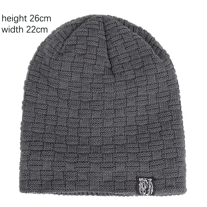 Winter Mannen Pluche Hoed Voering Mutsen Outdoor Sport Warm Houden Gebreide Skullies