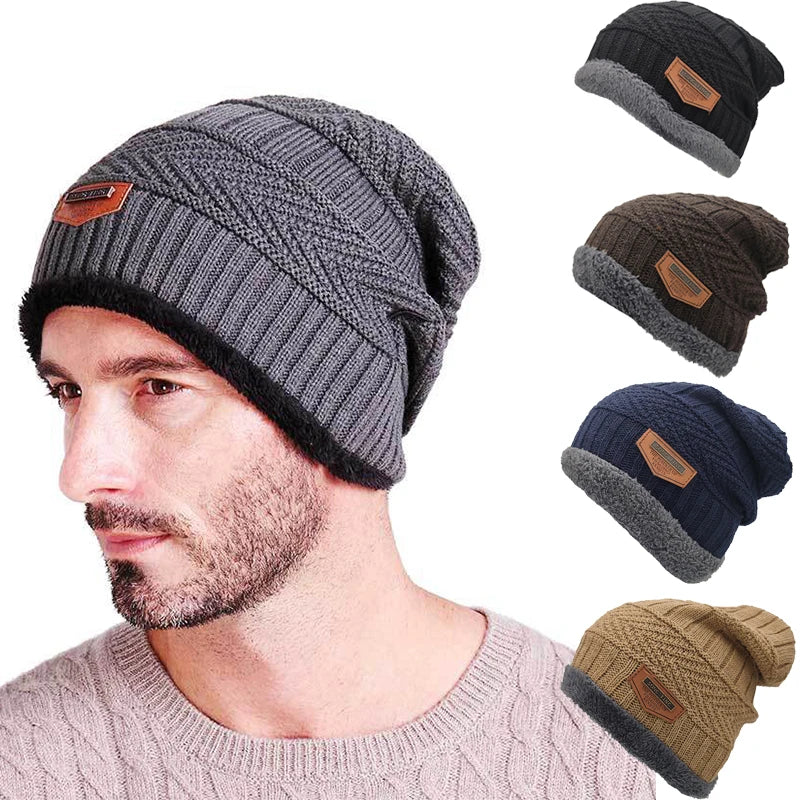 Beanies Heren Winter Hat Dames Gebreide Hoeden Voor Mannen Cap Winter Beanie Caps Gorro Dikke Warm Brimloze Bont Mens