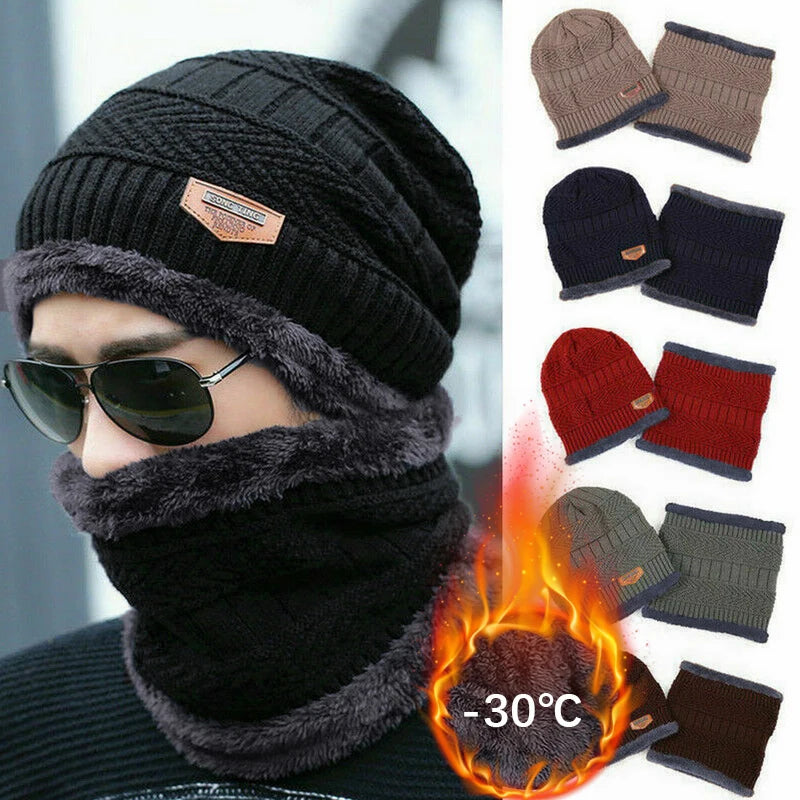 Winter Hoeden Gebreide Muts Mannen En Vrouwen Fluwelen Hoed Koraal Fleece Sjaal Outdoor Rijhoed Warme Verdikking Plus Fluwelen Nek Bescherm Pet