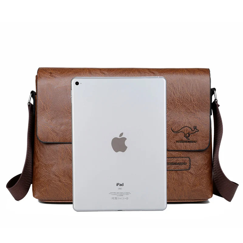 Luxe Merk Heren Schoudertas Voor Ipad Lederen Zakelijke Handtas Mannen Messenger Bag Grote Zijsling Tas Mode Man Crossbody Tas