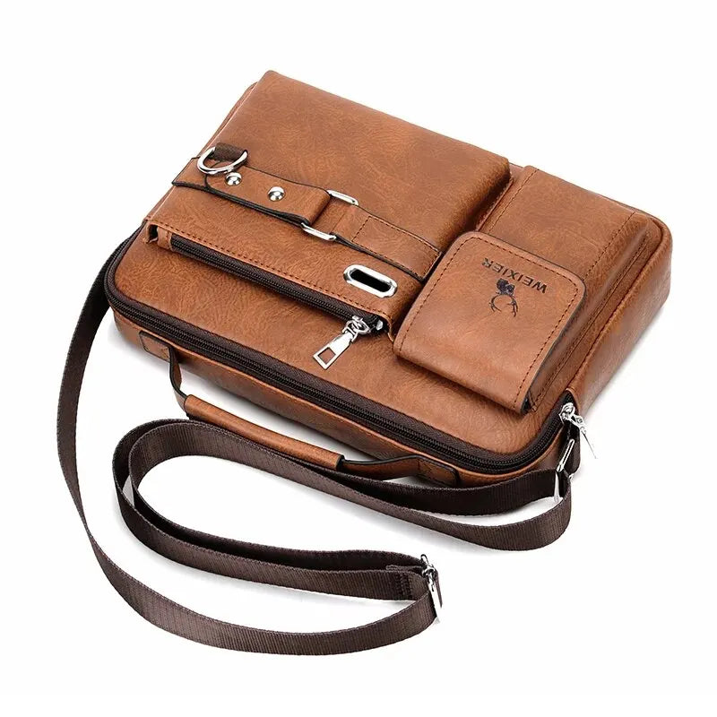 Pu Schoudertas Heren Handtas Heren Casual Tas Zakelijke Tas Grote Capaciteit Schouder Crossbody Tas