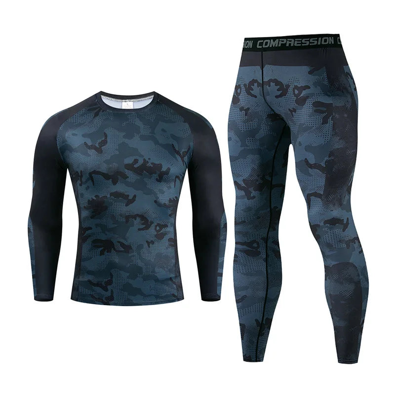 Mannen Thermisch Ondergoed Voor Mannen Mannelijke Thermo Camouflage Kleding Lange Onderbroek Set Panty Winter Compressie Ondergoed Snel Droog