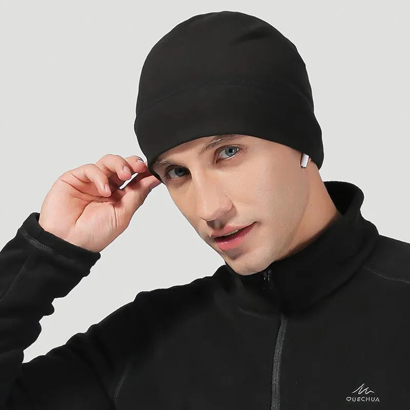 Mannen Polar Fleece Cap Winter Warm Buitensporten Skiën Fietsmuts Winddicht Zacht Beanie Cap Vrouwen Ski Fiets Hoed