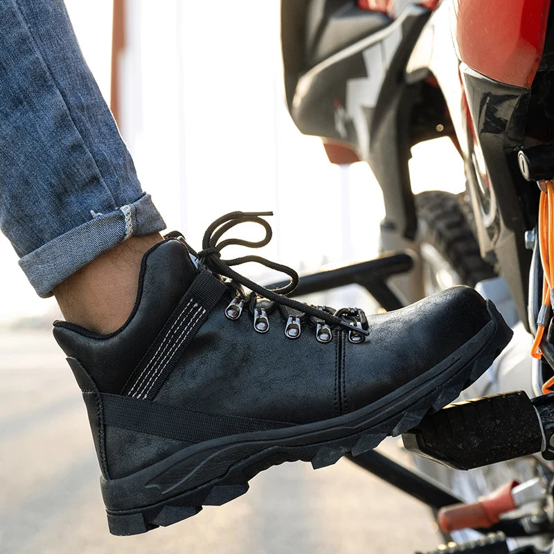 Pu Lederen Waterdichte Heren Schoenen Veiligheidsschoenen Voor Mannen Veiligheidsschoenen Stalen Neus Werklaarzen Werkschoenen Resistente Laarzen