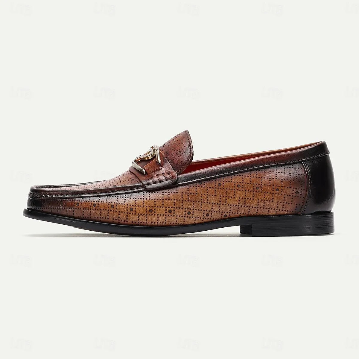 Men's Classic Perforated Leather Horsebit Loafers