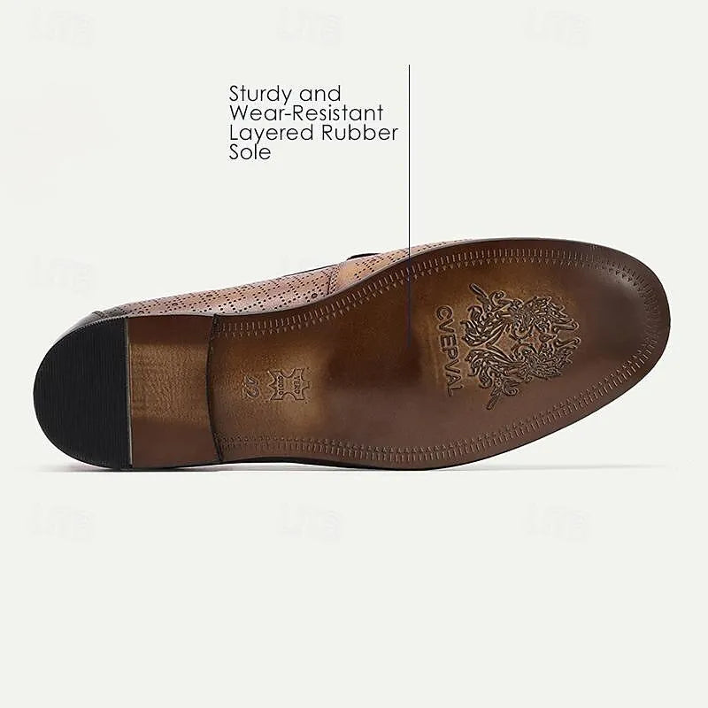 Men's Classic Perforated Leather Horsebit Loafers