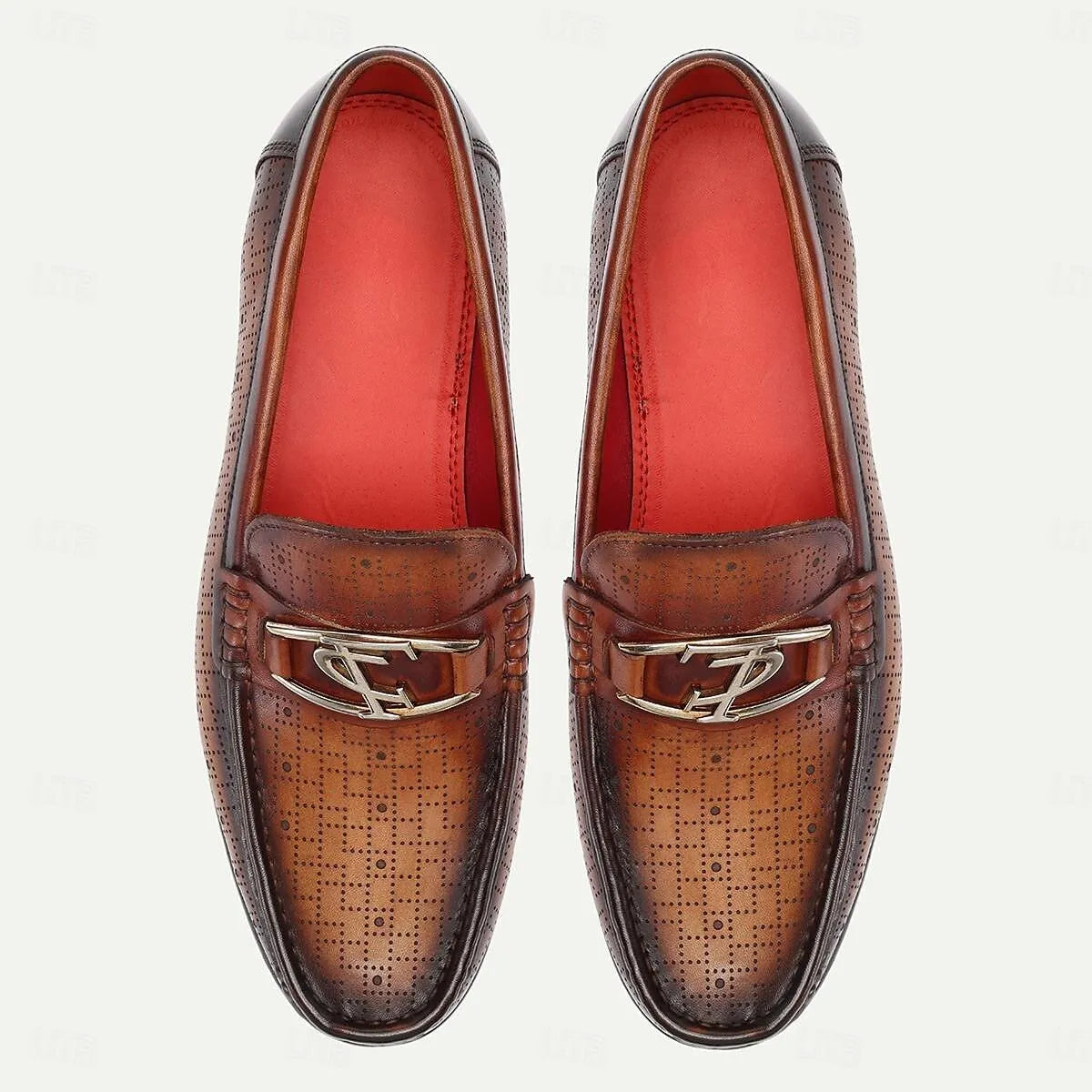 Men's Classic Perforated Leather Horsebit Loafers