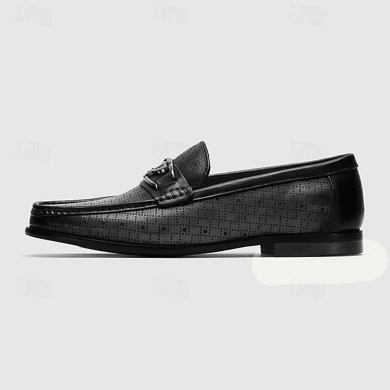 Men's Classic Perforated Leather Horsebit Loafers