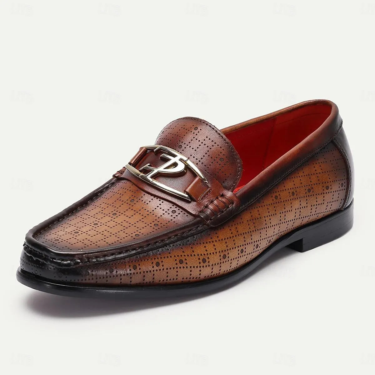 Men's Classic Perforated Leather Horsebit Loafers